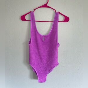 Textured One-Piece Swimsuit- Size 6 Topshop